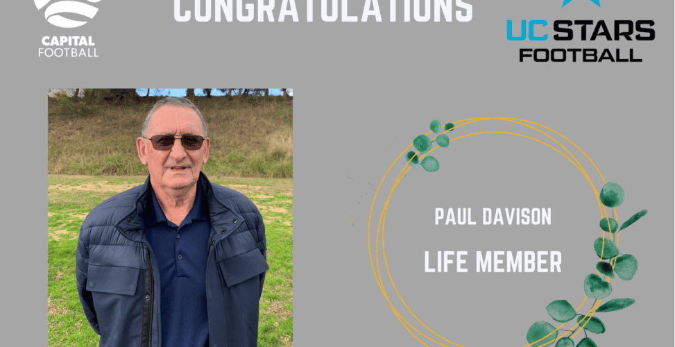 CAPITAL FOOTBALL RECOGNISES LIFE MEMBER PAUL DAVISON